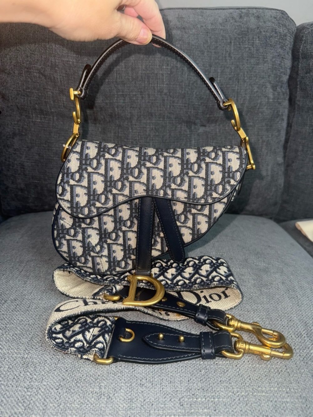 DIOR saddle bag with strap oblique mini - Picture 2 of 10